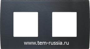 Рамка 2х2М "PURE" декоративная, GY стекло "серый лёд"